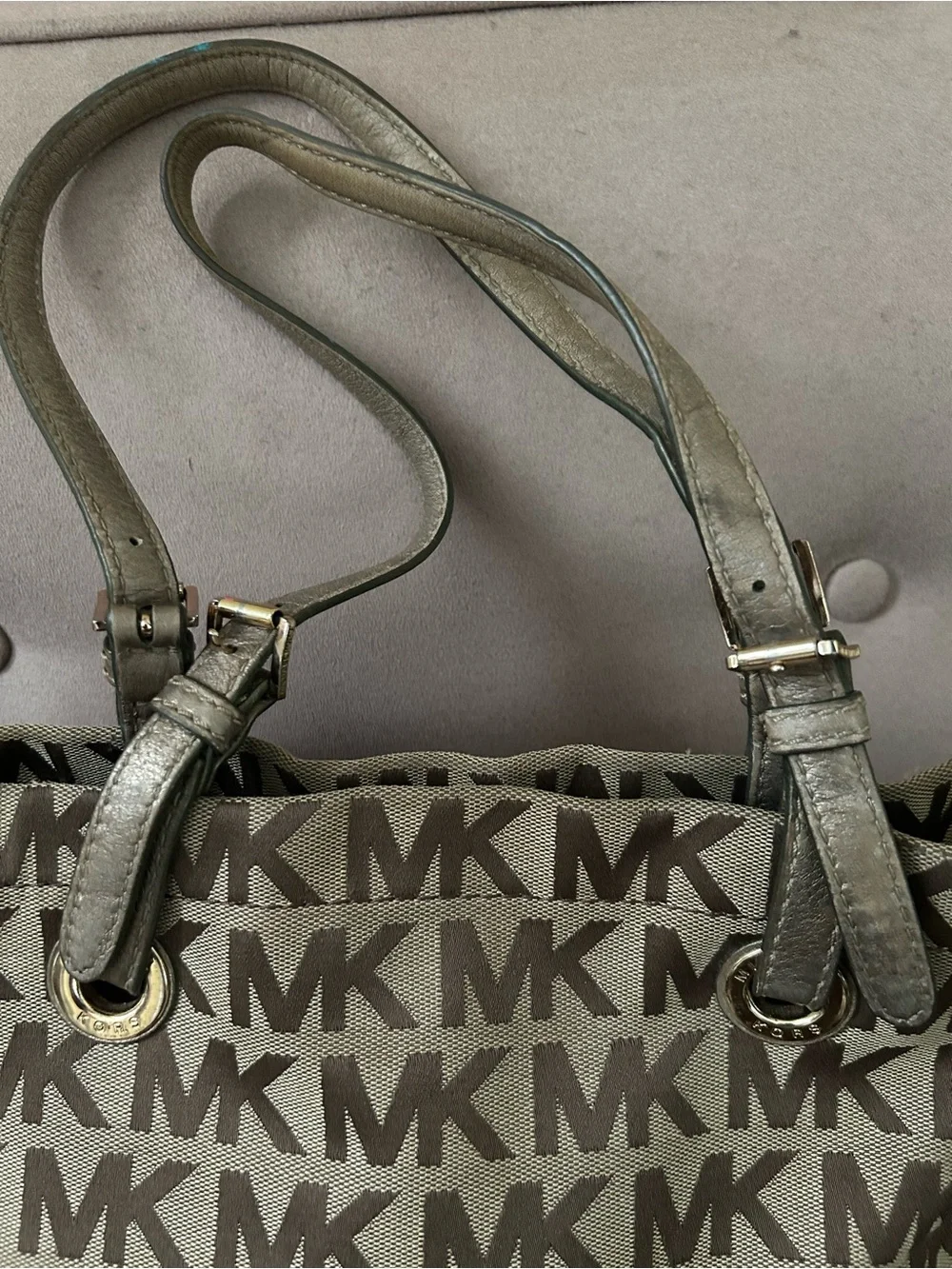 Michael Kors Jet Set Brown/Tan Signature Monogram Tote